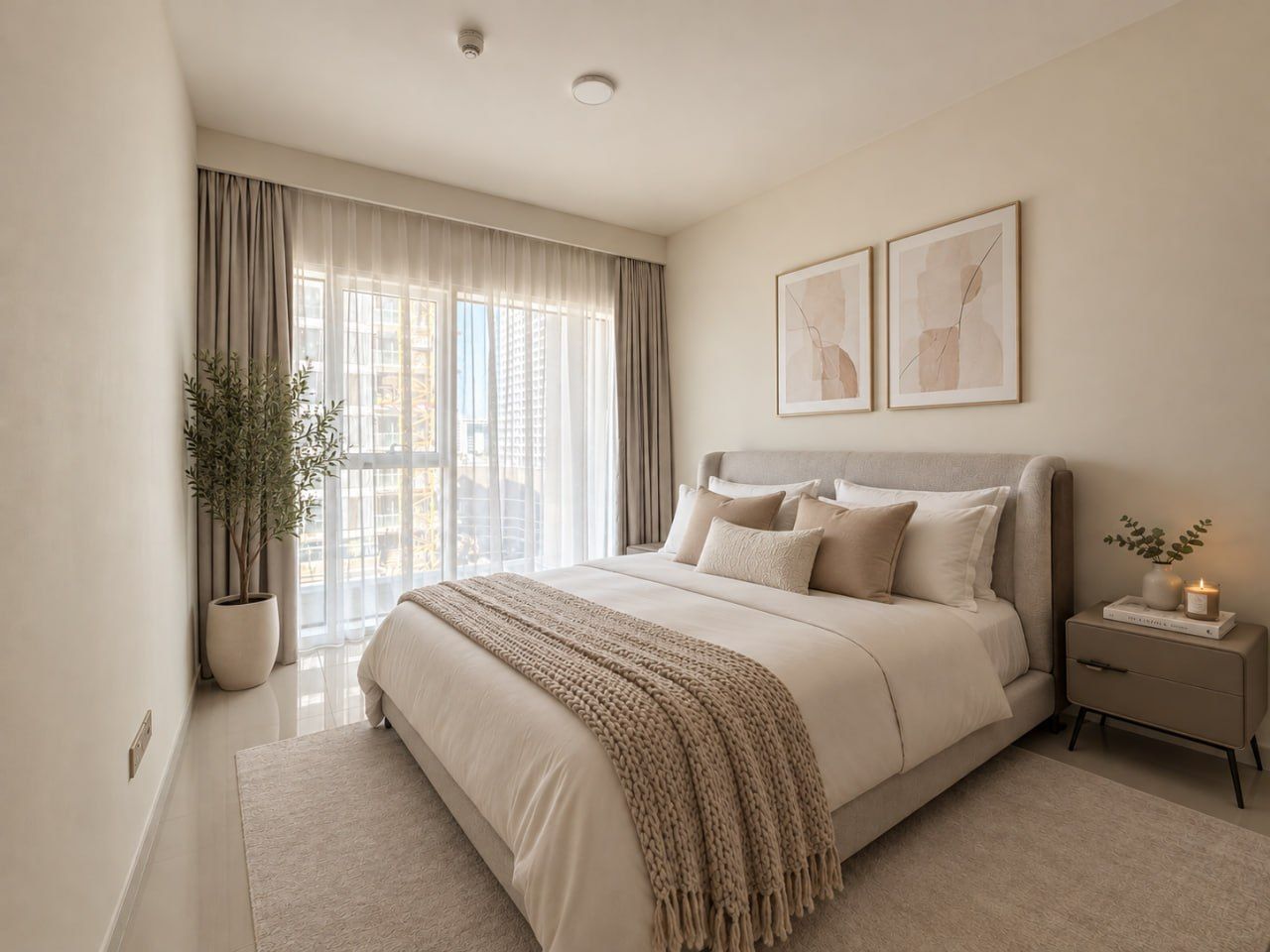 The same bedroom after staging