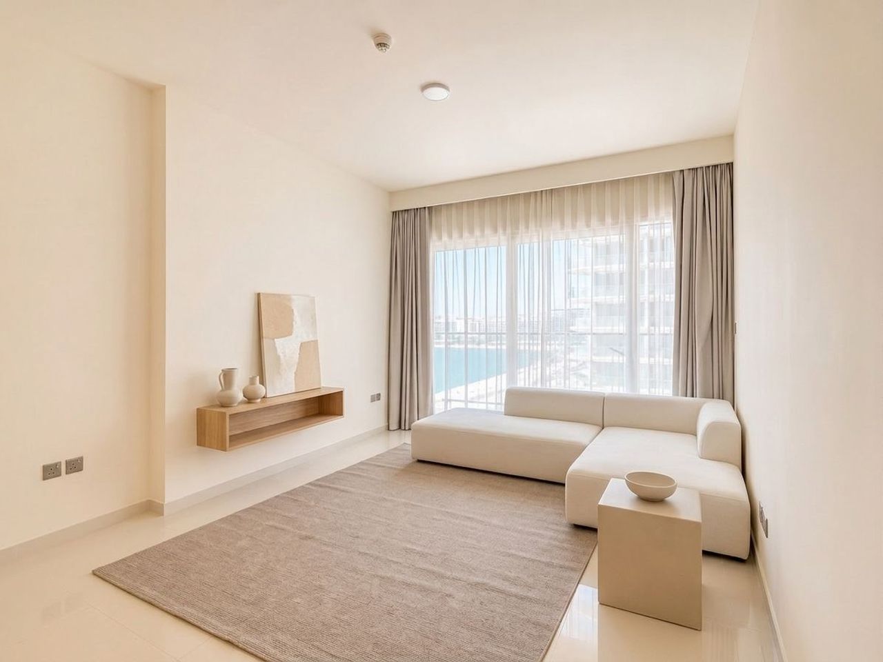 The same living room after staging